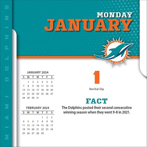 TURNER SPORTS Miami Dolphins 2025 Box Calendar (25998053046) in Kuwait