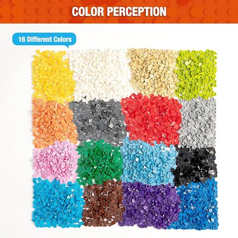 4800 Pieces Flat Parts and Pieces, 4 Sizes Classic DIY Dots Expansion Set, Building Bulk Studs Accessory for Smooth Surface - Compatible with All Major Brands, 16 Colors in Saudi Arabia