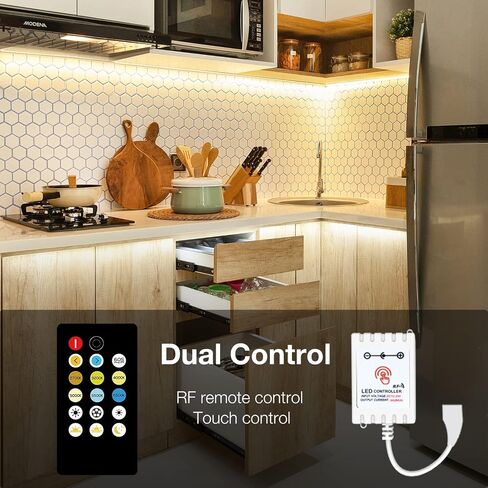 DAYBETTER Under Cabinet Lights, 6 PCS Under Cabinet Lighting with Remote, Dimmable LED Strip Lights for Bedroom, LED Lights for Kitchen Cabinet, Counter Shelf 2700K-6500K Warm to Daylight White, 9.8ft in Kuwait