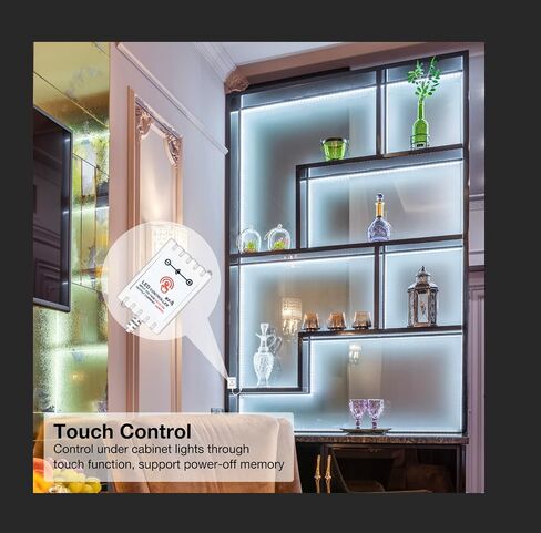 DAYBETTER Under Cabinet Lights, 6 PCS Under Cabinet Lighting with Remote, Dimmable LED Strip Lights for Bedroom, LED Lights for Kitchen Cabinet, Counter Shelf 2700K-6500K Warm to Daylight White, 9.8ft in Kuwait