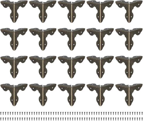 Uxcell 20 PCS غطاء زخرف الزخرفة الزخرفية ، واقي الحافة المعدنية 28 مم ، واقي حواف ركن الأثاث مع مسامير ، أسود in Kuwait