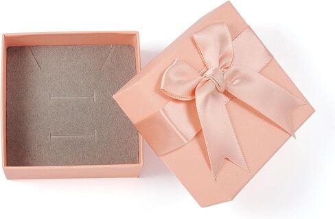 12pcs Small Gift Boxes Small Jewelry Box 3x3x1.6 Inch Jewelry Gift Boxes Bulk Square Small Jewelry Gift Box with Bowknot for Necklace Ring Earring Bracelet (Pink-Pink Bow) in Kuwait
