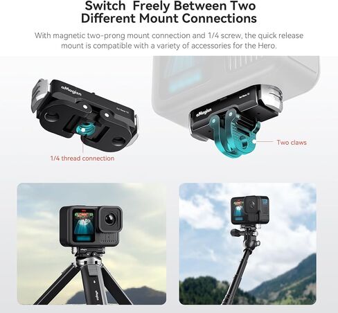 Magnetic Quick Release Mount Compatible with GoPro Hero 13 Black,Metal Latch Mount Camera Adapter Accessories for Go Pro 13 (Plastic) in Kuwait