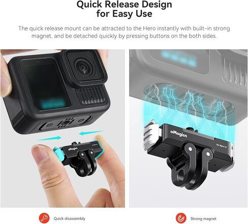Magnetic Quick Release Mount Compatible with GoPro Hero 13 Black,Metal Latch Mount Camera Adapter Accessories for Go Pro 13 (Plastic) in Kuwait