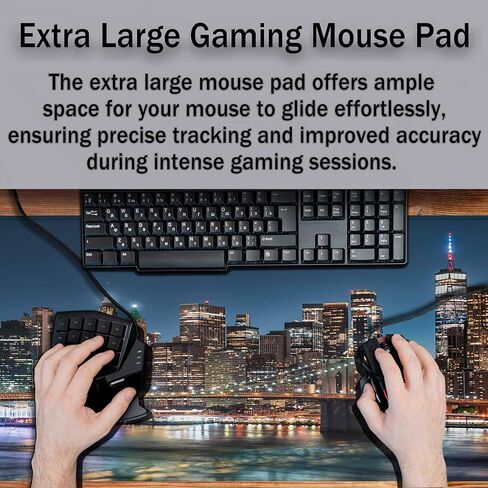 The Skyline of New York City Desk Mouse Pad Mat United States Extended Gaming Keyboard Mousepad for Computer,Home,Office 35.4"X15.7" in Kuwait