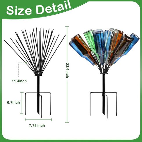 2 Pcs 12 Wine Bottle Tree 36inch Garden Decorative Bottle Holder Artificial Metal Bottle Trees Glass Bottle Display Frame for Garden Outdoor Decor in Kuwait