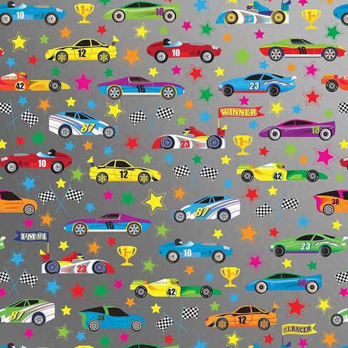Jillson Roberts Gift Wrap for Birthdays, Anniversaries, Weddings and More, Racer, 8 Rolls 5 feet x 30 inches in Saudi Arabia