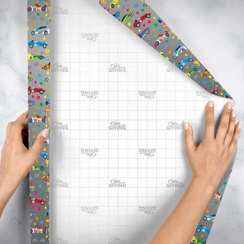 Jillson Roberts Gift Wrap for Birthdays, Anniversaries, Weddings and More, Racer, 8 Rolls 5 feet x 30 inches in Saudi Arabia