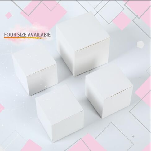 Offizon 100 Pcs Small White Gift Boxes, Assorted Sizes White Boxes Bulk for Gifts, 2.75/3/3.5/4in Cardboard Box with Lid (4 Sizes) in Saudi Arabia