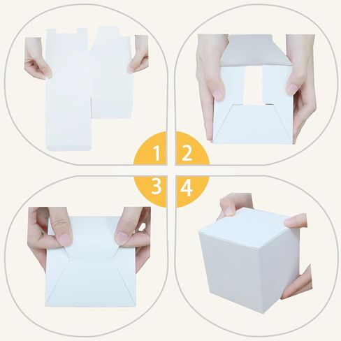 Offizon 100 Pcs Small White Gift Boxes, Assorted Sizes White Boxes Bulk for Gifts, 2.75/3/3.5/4in Cardboard Box with Lid (4 Sizes) in Saudi Arabia