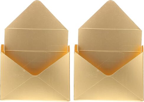 EXCEART 2Pcs Golden Flower Envelopes, Bouquet Storage Boxes, Classic Style Florist Packaging, 11.61x7.87x2.75inch, for Weddings, Parties in Saudi Arabia
