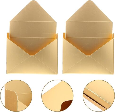 EXCEART 2Pcs Golden Flower Envelopes, Bouquet Storage Boxes, Classic Style Florist Packaging, 11.61x7.87x2.75inch, for Weddings, Parties in Saudi Arabia