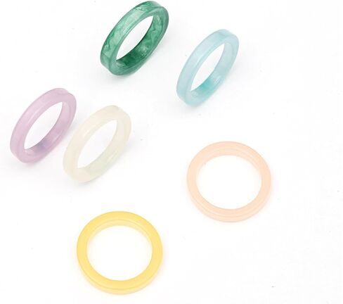 GYRMMUE Multicolor Resin Chunky Rings for Women Teen Girls,Acrylic Plastic Rings Knuckle Finger Rings Cute Trendy Aesthetic Y2k Statement Rings Vintage Simple Geometric Rings Jewelry Gifts in Kuwait
