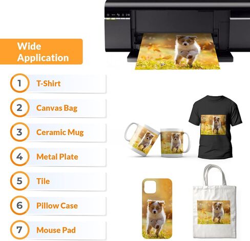 Sublimation Transfer Paper 8.5x11 inch 100 sheets, Heat Transfer Paper for Inkjet Printers, Sublimation Sheets for Light Fabrics and other sublimation blanks in Saudi Arabia