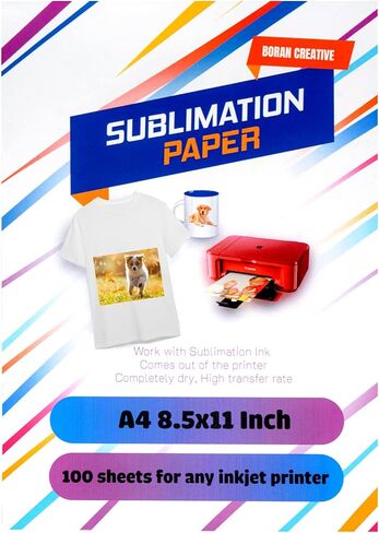 Sublimation Transfer Paper 8.5x11 inch 100 sheets, Heat Transfer Paper for Inkjet Printers, Sublimation Sheets for Light Fabrics and other sublimation blanks in Saudi Arabia