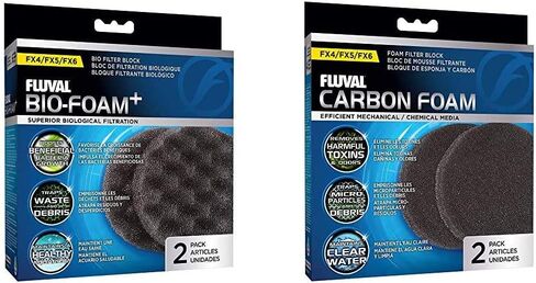Fluval FX4/FX5/FX6 Aquarium Filter Media Bundle, Bio-Foam and Carbon Foam, Replacement Filter Media in Saudi Arabia