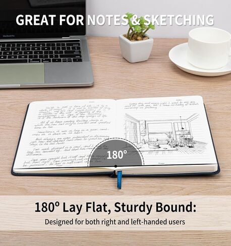 Lined Journal Notebook for Work, A5 Stripe Leather Notebook with Polyester Pen Sleeve, 100GSM/160 Pages Thick Paper, Daily Journals for Writing, School, Note Taking, Business, Travel, College Ruled in Saudi Arabia