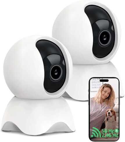 Security Camera, 1080P HD Dog Camera & Baby Monitor, 5/2.4GHz with Motion Detection，SD & Cloud Storage，Night Vision Pet & Baby Camera，Home Camera with Two Way Audio (White*1) in Saudi Arabia