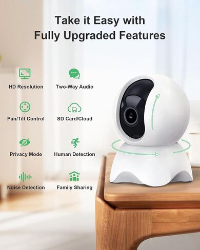 Security Camera, 1080P HD Dog Camera & Baby Monitor, 5/2.4GHz with Motion Detection，SD & Cloud Storage，Night Vision Pet & Baby Camera，Home Camera with Two Way Audio (White*1) in Saudi Arabia