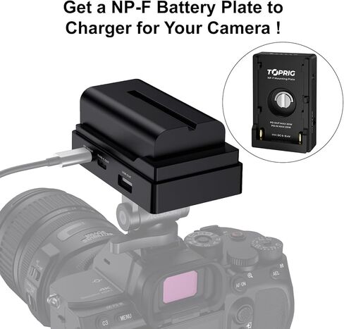 BC08 BP-A Type Battery Adapter Plate, PD 20W Input with LED Power Indicator, with D-TAP/USB-C/USB-A Output, Designed for BP-A30, BP-A60, BP-A90 Canon Battery in Kuwait