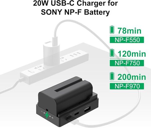 BC08 BP-A Type Battery Adapter Plate, PD 20W Input with LED Power Indicator, with D-TAP/USB-C/USB-A Output, Designed for BP-A30, BP-A60, BP-A90 Canon Battery in Kuwait