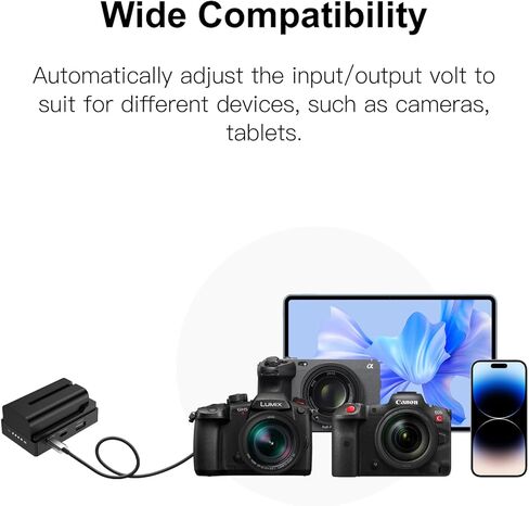 BC08 BP-A Type Battery Adapter Plate, PD 20W Input with LED Power Indicator, with D-TAP/USB-C/USB-A Output, Designed for BP-A30, BP-A60, BP-A90 Canon Battery in Kuwait