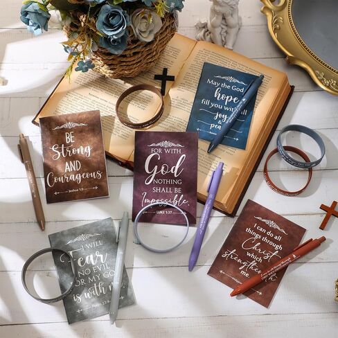 Gueevin Christian Gifts وضعت بالقيمة الكثيفة Bible Verse Mini Notepads Inspirations Inspirational Points Silicone Wristband for Women Men Mothers Day Day (36 TELS) in Saudi Arabia