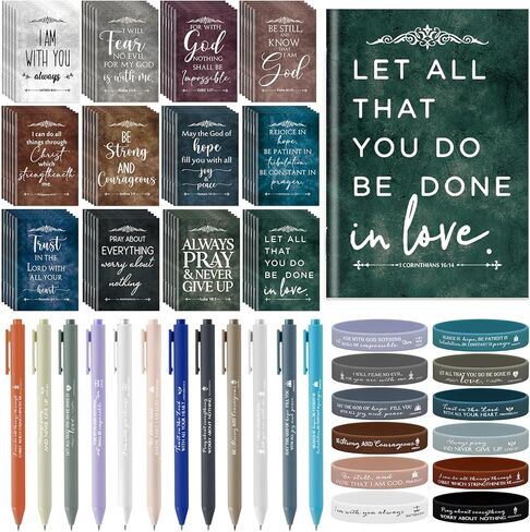 Gueevin Christian Gifts وضعت بالقيمة الكثيفة Bible Verse Mini Notepads Inspirations Inspirational Points Silicone Wristband for Women Men Mothers Day Day (36 TELS) in Saudi Arabia