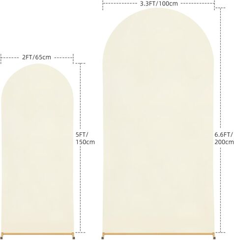 Wedding Arch Cover 7.2FT, 6FT, Elastic Party Arch Cover Round Top Backdrop Stand Covers for Wedding Birthday Party Baby Shower Banquet Decoration White in Kuwait