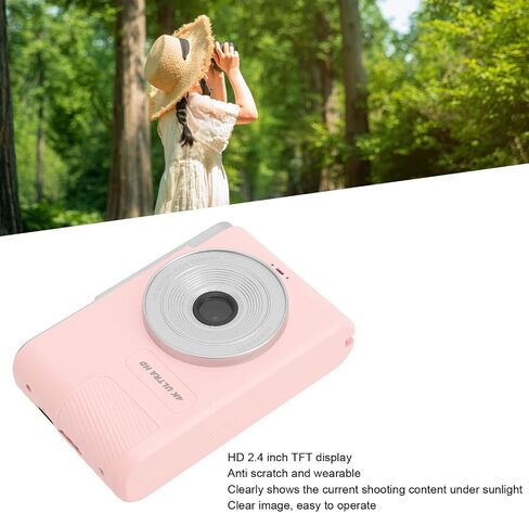 Digital Camera 4K,48MP 16x Digital Zoom 2.4 Inch Screen,Portable Compact Camera for Kids Students Vlog (Silver) in Kuwait
