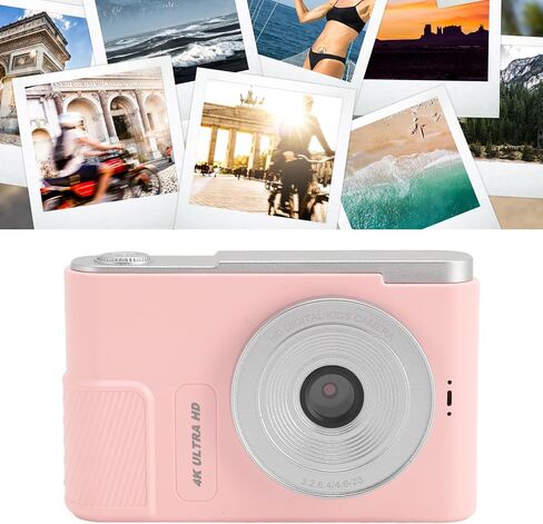 Digital Camera 4K,48MP 16x Digital Zoom 2.4 Inch Screen,Portable Compact Camera for Kids Students Vlog (Silver) in Kuwait