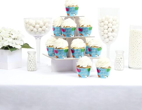 Big Dot of Happiness Make a Splash - Pool Party Cupcake Decorations - Set of 12 - Paper, Disposable, Multicolor, Pool Party, Summer in Saudi Arabia