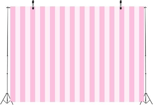 BELECO 7x5ft Fabric Pink Stripe Backdrop Pink and White Stripes Background for Baby Kids Girls Birthday Photoshoot Pink White Stripe Baby Shower Party Decorations Banner Photo Booth Studio Props in Kuwait
