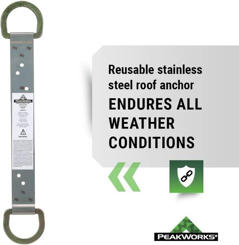 Peakworks Fall Protection V8229100 Industrial/Construction Reusable Roof Anchor Bracket, مفصل, OSHA/ANSI Compliant, Temporary, Red (مسامير مرساة تباع منفصلة) in Kuwait