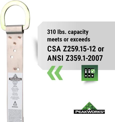 Peakworks Fall Protection V8229100 Industrial/Construction Reusable Roof Anchor Bracket, مفصل, OSHA/ANSI Compliant, Temporary, Red (مسامير مرساة تباع منفصلة) in Kuwait