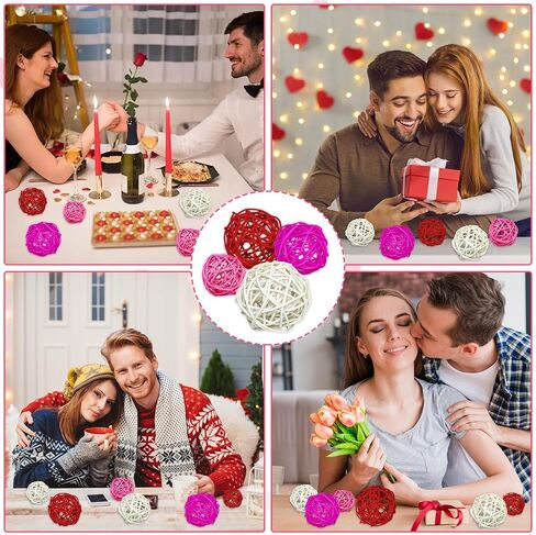 عيد الحب راتان كرات 36pcs زخرفة ديكور ديكور عيد الحب in Kuwait