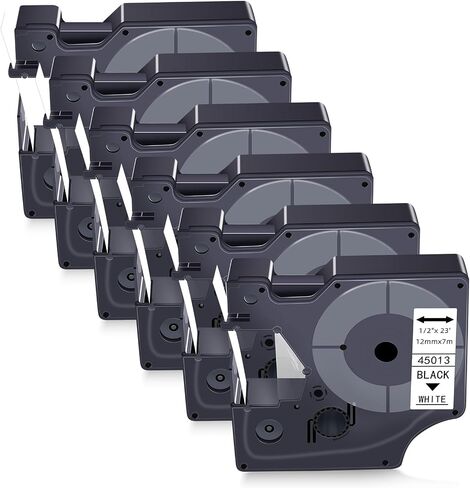 Dymo D1 Label Tape: Dymo 45013 A45013 Label Tape Black on White, 1/2" x 23' Dymo Label Manager 160 Tape Refill Compatible for Dymo LabelManager 160 420P 210D 280 360D PnP Label Maker, 3 Pack in Saudi Arabia