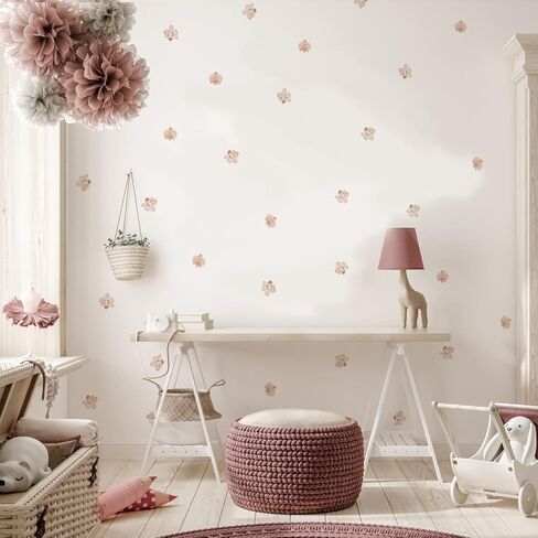 funlife 72 PCS Peel and Stick Boho Wall Decals, Self Adhesive Rustic Country Wall Stickers, Transparent PVC Boho Line Wall Art Stickers for Kids Room Bedroom Playroom Home Decor in Saudi Arabia