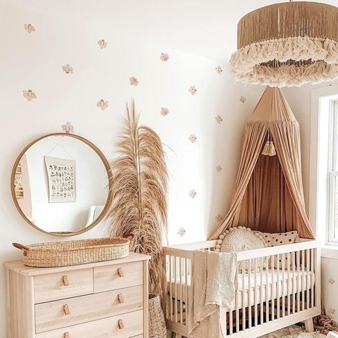 funlife 72 PCS Peel and Stick Boho Wall Decals, Self Adhesive Rustic Country Wall Stickers, Transparent PVC Boho Line Wall Art Stickers for Kids Room Bedroom Playroom Home Decor in Saudi Arabia