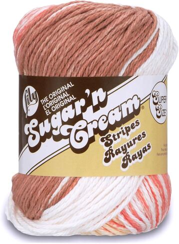Lily Sugar 'N Cream Super Size Stripes Yarn, 2.5 Ounce, Country, Single Ball in Saudi Arabia
