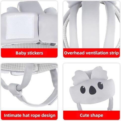 Baby Helmet for Crawling Walking – Soft and Lightweight Baby Head Protector with Adjustable Straps, 360° Protection for Toddlers, Cute Bunny Ears Design, Perfect Baby Fall Back Head Protector in Kuwait