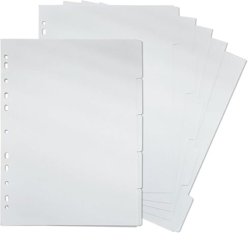 DY.2ten A4 Binder Dividers, 5 Tab Dividers, Pack of 2 Sets (10 Dividers Total), Paper Dividers, Multicolor Notebook Dividers for 6 Ring Binder, Binder Dividers with Tabs, Tab Dividers in Kuwait