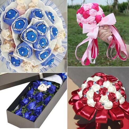 1 1/2 Inch x 50 Yards Satin Ribbon - Wide Solid Fabric Ribbon for Gift Wrapping, Wedding, Party Decorations, Hair Bows, Chair Sash, Crafts - Includes 1 Tape Measure and 1 Scissors (Red) in Saudi Arabia