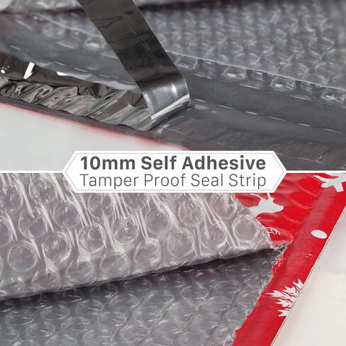 Fosmon #5 Christmas Poly Bubble Mailer 10.5 x 16 inches (5 Pack), Lightweight Water/Dust/Shock/Tear Resistant Padded Shipping Envelopes - Xmas Red White Snow in Kuwait