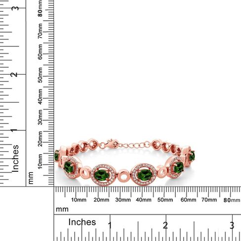 Gem Stone King 18K Rose Gold Plated Silver Purple Amethyst Tennis Bracelet For Women (6.42 Cttw, Gemstone Birthstone, Oval 7X5MM, 7 Inch with 1 Inch Extender) in Saudi Arabia