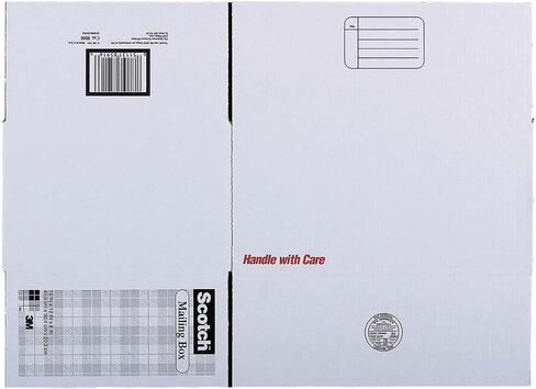 3M Scotch Mailing Box-Mailing Box, Size E,Labels Included,16"x12"x8",White in Saudi Arabia