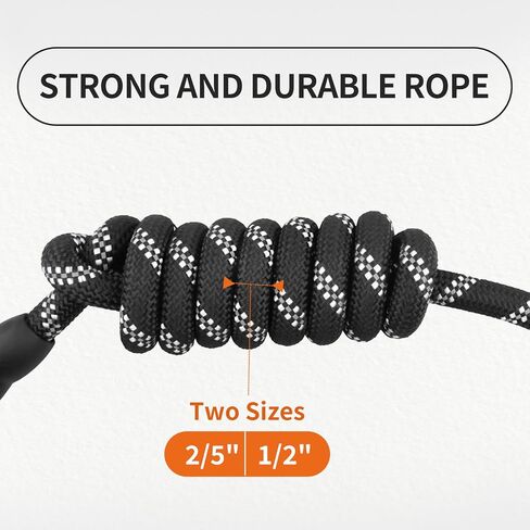 Pet Dog Leash with Highly Reflective Strips, Padded Handle, 360° Swivel Metal Catch.Different Specification.Dog leashes for Large Dogs Heavy Duty，Dog leashes for Medium Dogs (Black, 2/5inch-5FT) in Saudi Arabia