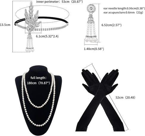 1920s Accessories for Women 4 Pcs Great Gatsby Flapper Accessories Roaring 20s Headpiece Costume Accessories for Party Prom Adult in Saudi Arabia