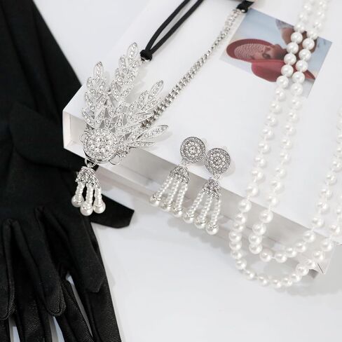 1920s Accessories for Women 4 Pcs Great Gatsby Flapper Accessories Roaring 20s Headpiece Costume Accessories for Party Prom Adult in Saudi Arabia