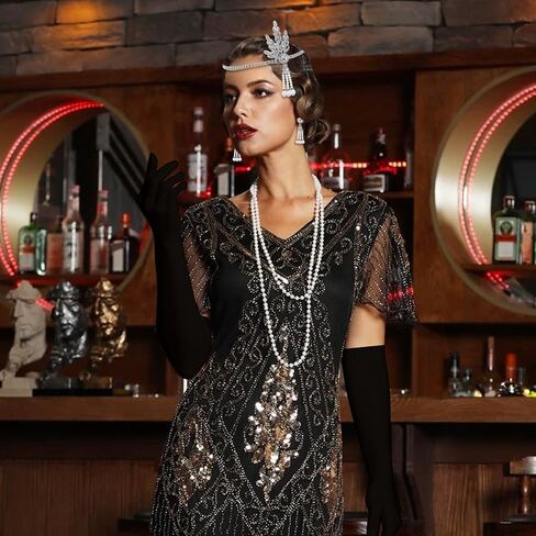 1920s Accessories for Women 4 Pcs Great Gatsby Flapper Accessories Roaring 20s Headpiece Costume Accessories for Party Prom Adult in Saudi Arabia